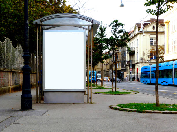 istock image collage of bus shelter with ad space and display glass 1177986551