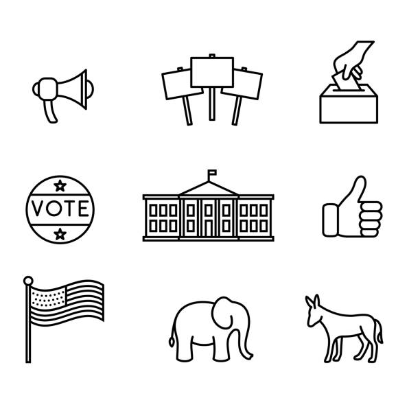 Election icons vector art illustration