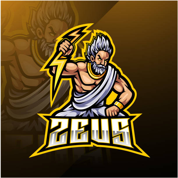 Zeus sport mascot logo design Illustration of Zeus sport mascot logo design zeus stock illustrations