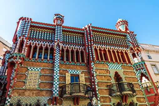 Barcelona, Spain - August 4, 2019: Casa Vicens designed and built by Antoni Gaudi