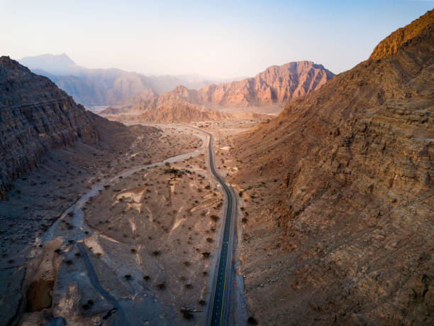 istock Scenic desert road in the UAE aerial view 1177995202