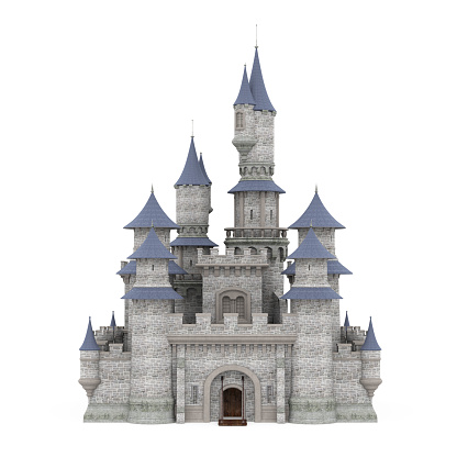 Castle isolated on white background. 3D render
