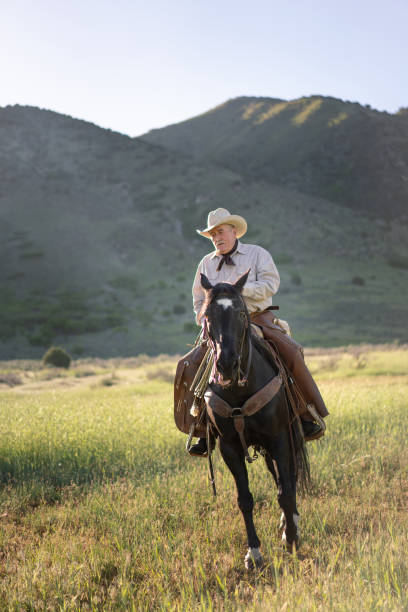 istock Senior cowboy horseback riding 1178002657