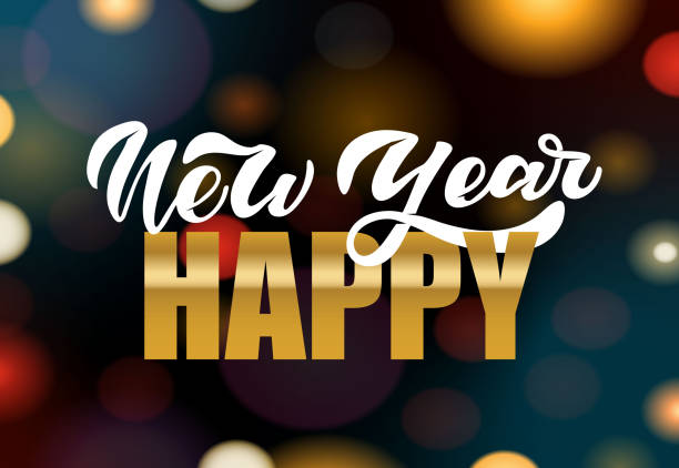 istock Hand sketched Happy New Year type, badge, icon lettering typography. Lettering 'Happy New Year' for Christmas greeting card, invitation template. Winter banner, poster. Merry Christmas 1178008558