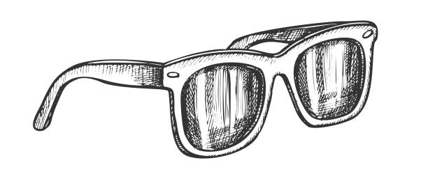 illustrations, cliparts, dessins animés et icônes de lunettes élégantes protect accessory vintage vector - horn rimmed glasses