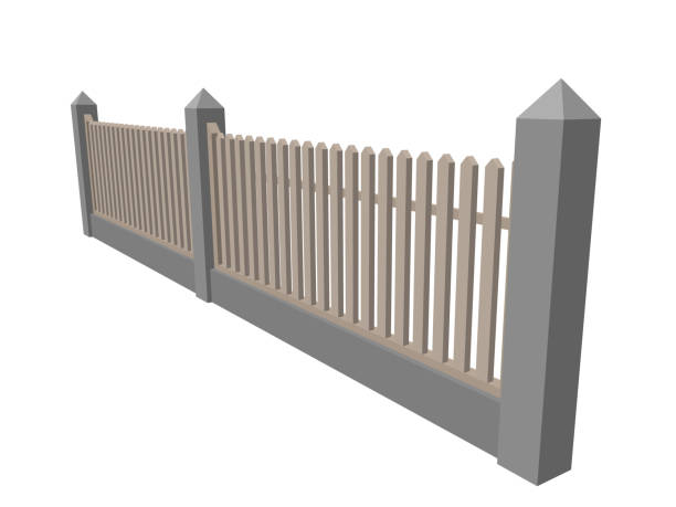 istock Wooden fence. Isolated on white background. Vector illustration. 1178011967