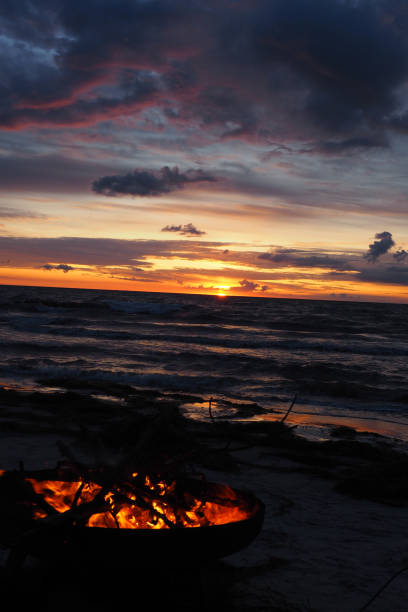 istock Beach - Fire at sunset over the Baltic Sea 1178016741