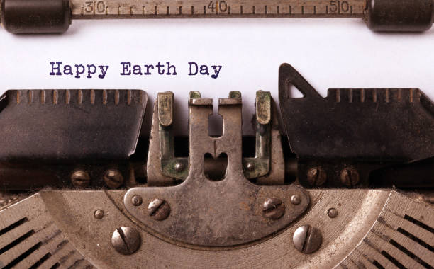istock Happy Earth Day, written on an old typewriter 1178016868