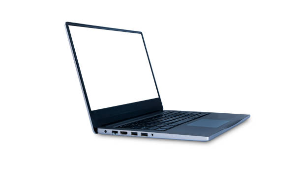 istock Aluminum material, Modern slim design laptop isolated on white background, With blank white screen, File contains with clipping path So easy to work. 1178018245
