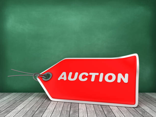 istock AUCTION Price Tag on Chalkboard Background - 3D Rendering 1178019312