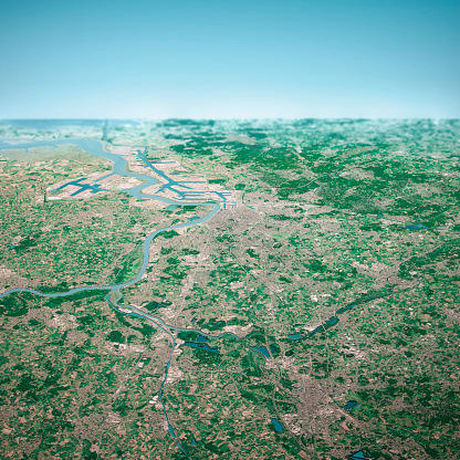 3D Render of a Topographic Map of Antwerpen, Belgium.\nAll source data is in the public domain.\nContains modified Copernicus Sentinel data (Aug 2019) courtesy of ESA. URL of source image: https://scihub.copernicus.eu/dhus/#/home.\nRelief texture SRTM data courtesy of NASA. URL of source image: https://search.earthdata.nasa.gov/search/granules/collection-details?p=C1000000240-LPDAAC_ECS&q=srtm%201%20arc&ok=srtm%201%20arc