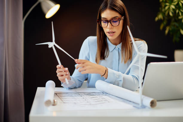 istock Busineswoman working on sustainable development. 1178021131