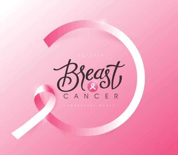 рак молочной железы октября осведомленности месяц розовая лента баннер фон, вектор иллюстрации - breast cancer pink ribbon alertness stock illustrations