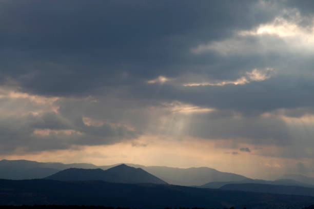 istock foggy mountains twilight and cloudy sky 1178033431