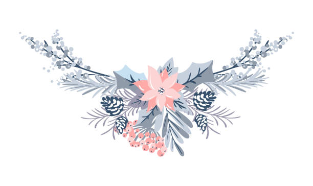 Patrón Sin Costuras Con Flores De Navidad Sobre Fondo Pastel Vectores Libres de Derechos - iStock Patrón Sin Costuras Con Flores De Navidad Sobre Fondo Pastel Vectores Libres de Derechos - iStock