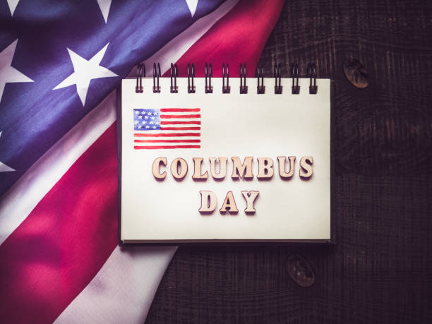 istock Beautiful Greeting Card on Columbus Day. Top view 1178036999