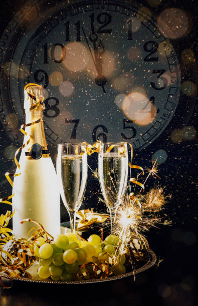 istock New year celebration with grapes and champagne 1178038304