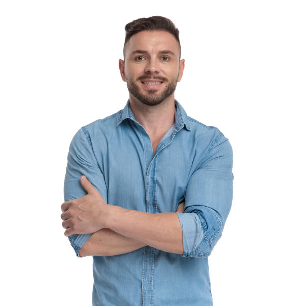 istock casual man standing with arms crossed confident 1178039406