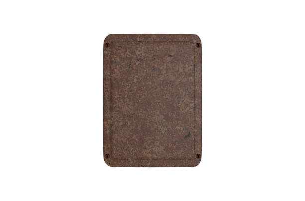 istock Vintage rusty metal plate mock up on isolated white background, 3d illustration 1178040577
