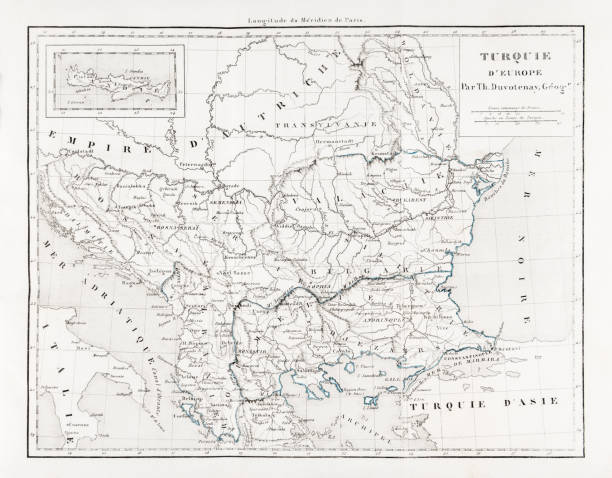 ilustrações de stock, clip art, desenhos animados e ícones de engraving of east europe map at 1840 - transsylvania