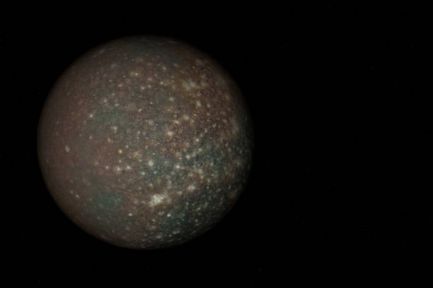 Digitally generated photograph of the Callisto, the moon of Jupiter.