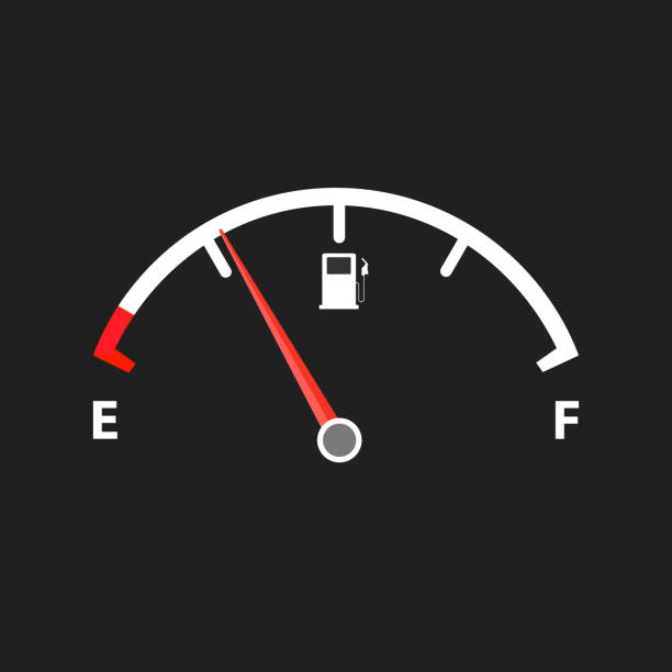 Empty fuel meter Motor gas gauge. Empty fuel meter fossil fuel stock illustrations