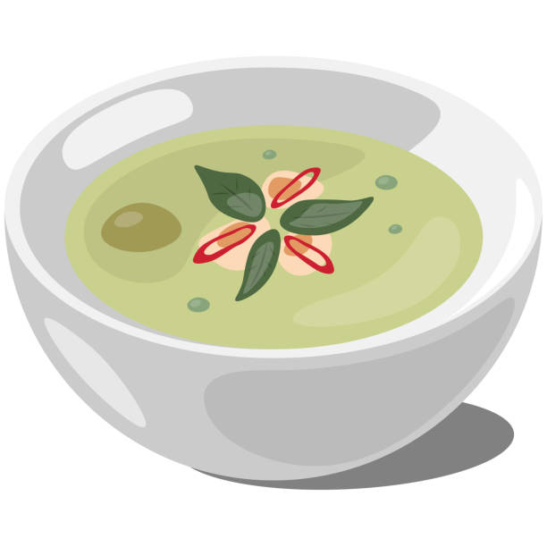 Thai Green Curry vector art illustration