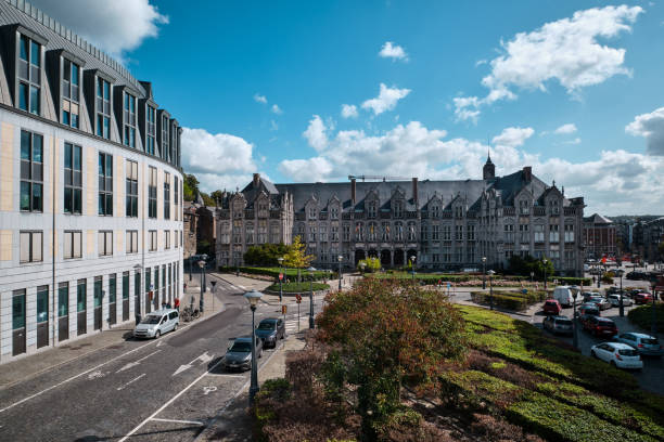 Liège, Belgium - September 18, 2019: Liège, Old Courthouse at Place St. Lambert