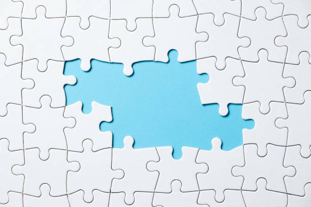 istock Jigsaw puzzle game piece on blue background for business theme design 1178060316