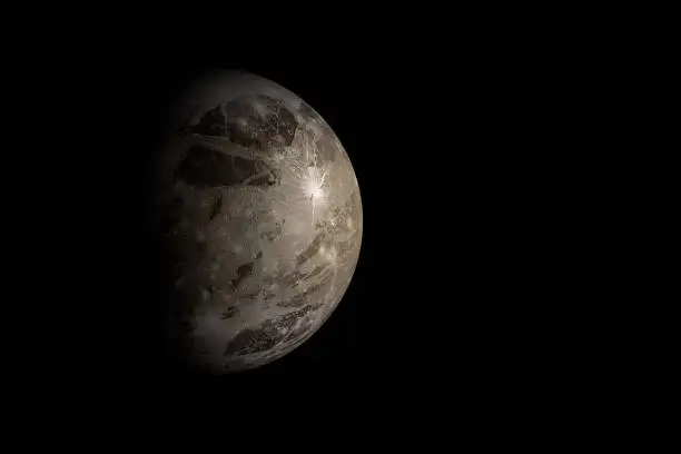 Digitally generated photograph of the Ganymede, the moon of Jupiter.