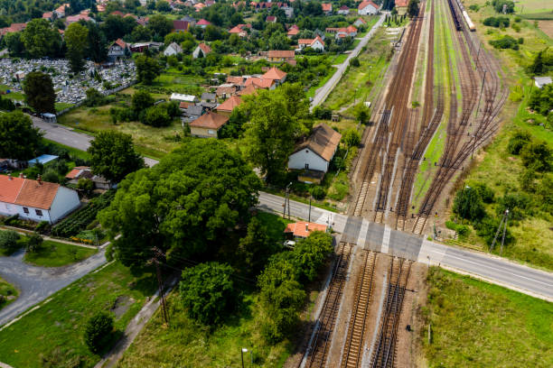 istock Aerial view of railroad 1178077637