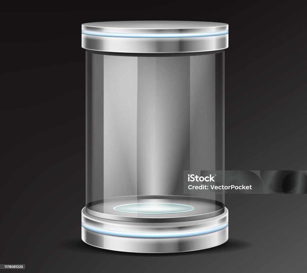 Glass Container Vector Material Product Exhibit Glass Container Realistic Vector Stock Illustration ...