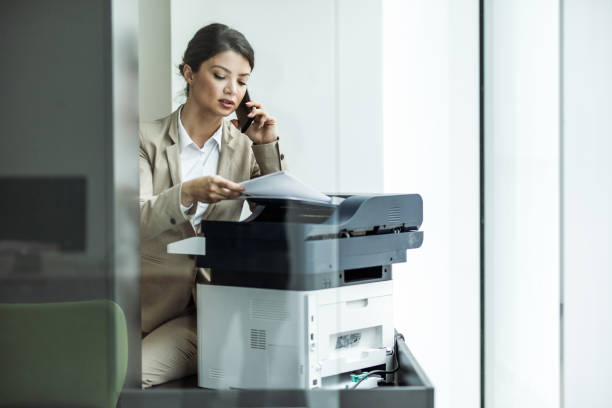 job intern working in an office