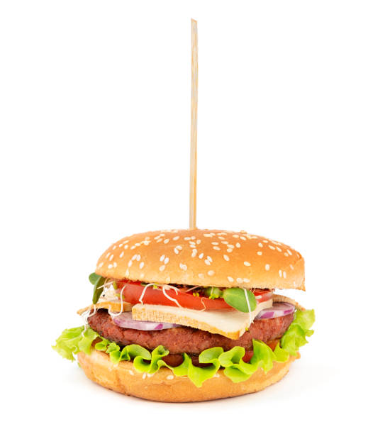 istock Vegan burger with tofu cheese and vegetables 1178087182