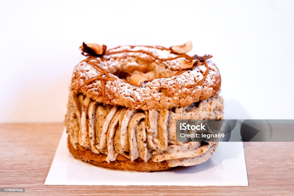 French pastry : Paris-Brest Brest - Brittany Stock Photo