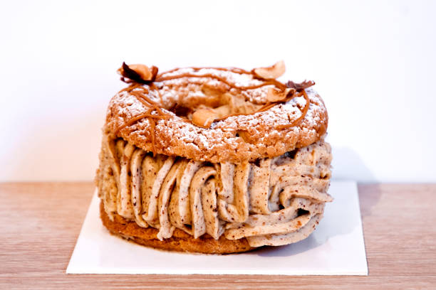 French pastry : Paris-Brest French pastry : Paris-Brest brest brittany stock pictures, royalty-free photos & images