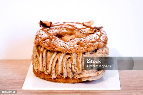 French Pastry Parisbrest Stock Photo - Download Image Now - Brest - Brittany, Paris - France, Cake