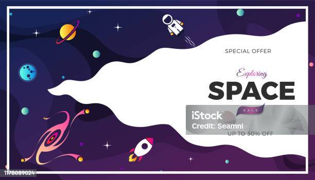 Space Exploration Background Design Modern Gradient Vector Template ...