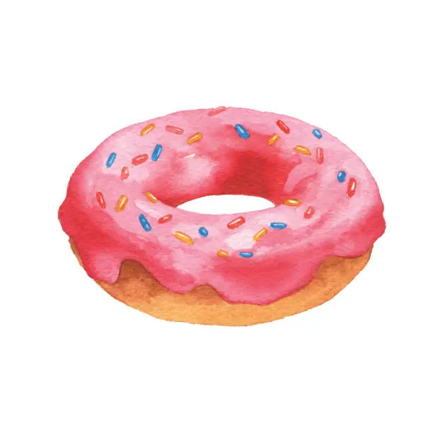 Vector illustration of Watercolor Donut