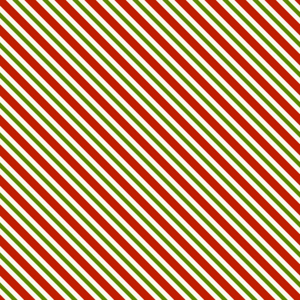 rot grün und weiß diagonale linien - nahtlose muster hintergrund - christmas pattern striped backgrounds stock-grafiken, -clipart, -cartoons und -symbole