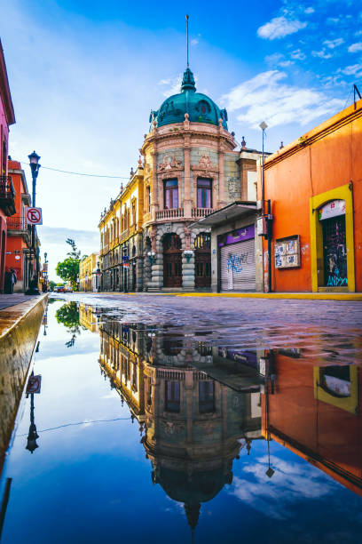 Cityscape of Oaxaca City, Mexico stock photo