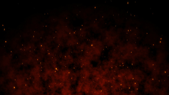 Hermoso fondo abstracto Quemando rojo caliente con Flying Sparks animación renderizado 3D photo