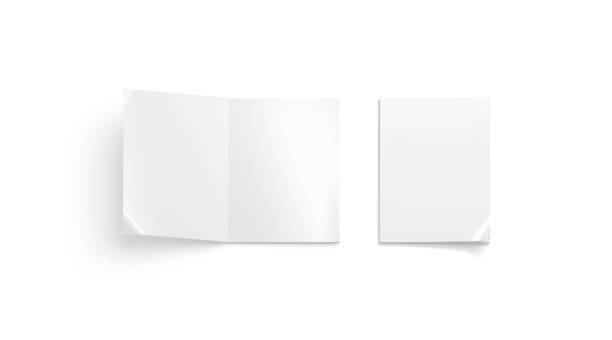istock Blank white opened and closed a4 magazine mockup, top view, 1178095540