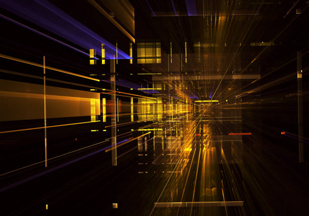 Computer generated abstract tehnology 3D illustration. Three-dimensional 3D fractal, texture