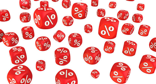 istock Background from red cubes with percentage symbols 1178096747