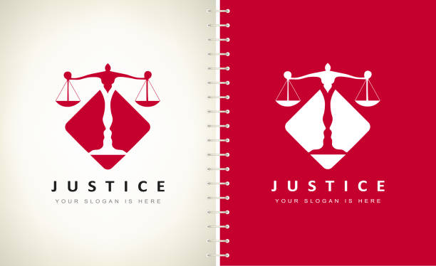 stockillustraties, clipart, cartoons en iconen met schalen van rechtvaardigheid vector ontwerp. - justice