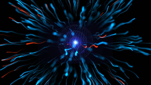 istock Star energy particles explosion, Big data circle particle, glowing light animation 3D rendering 1178098667