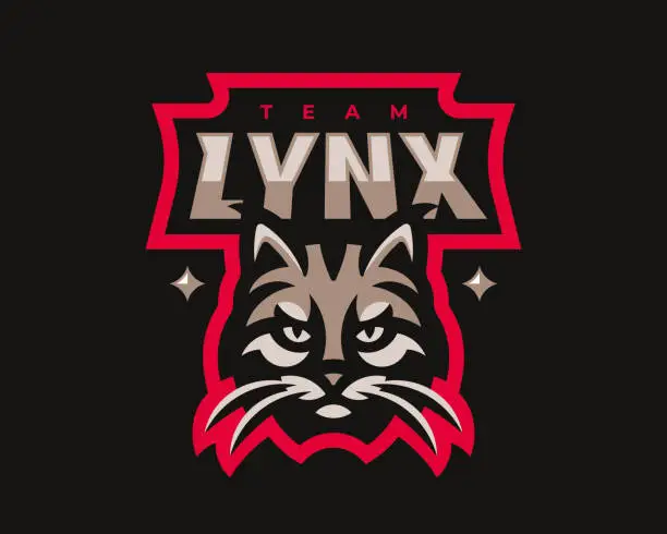 Vector illustration of Lynx modern logo. Bobcat design emblem template for a sport and eSport team.