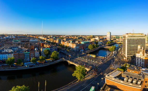 istock Dublin Ireland with Liffey river aerial view 1178101235