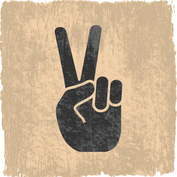 Vector illustration of peace sign on royalty free vector Background